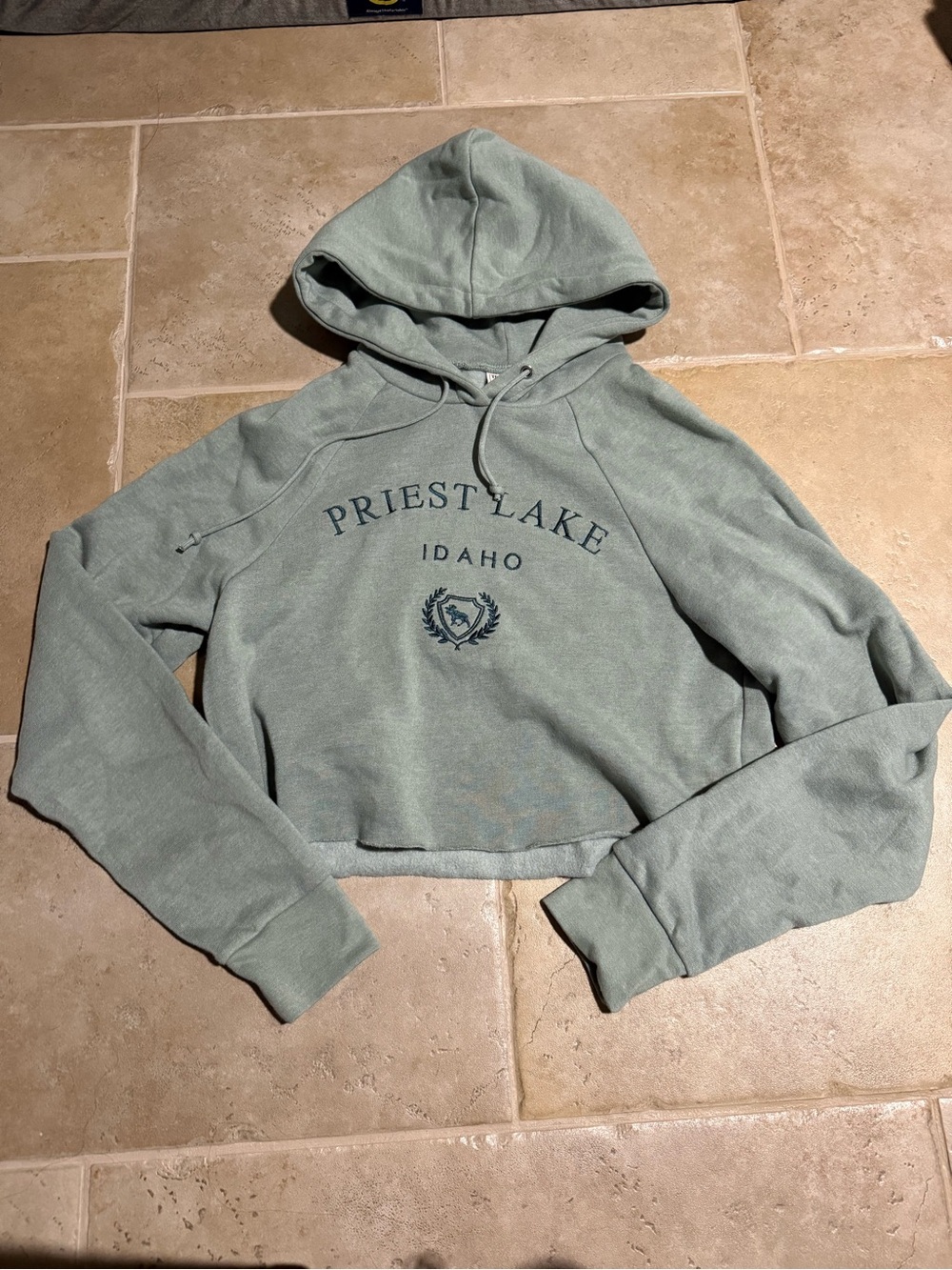 Priest Lake Idaho Cropped Hoodie